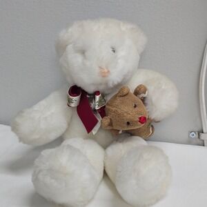 Mary Meyer Plush Teddy Bear White Holding Gingerbread‎ Bear 1997 Soft Vintage